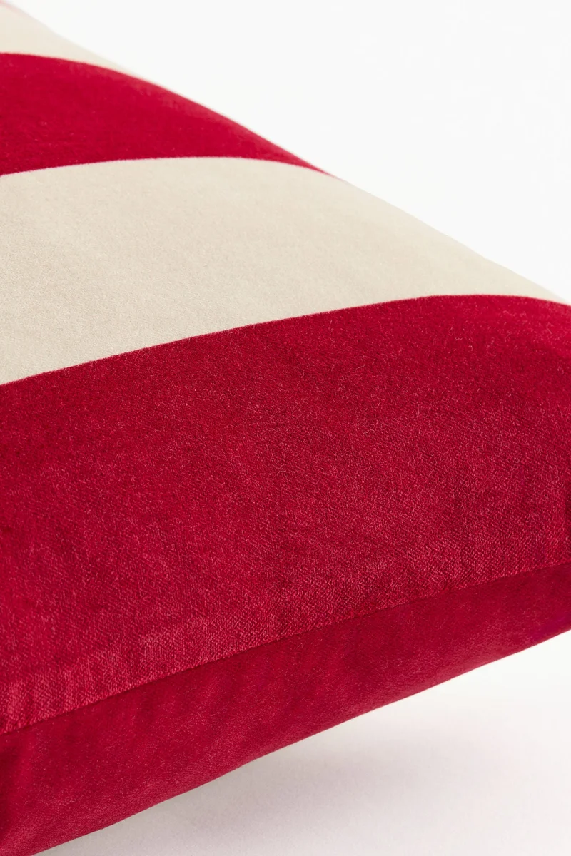 H&M Striped velvet cushion cover