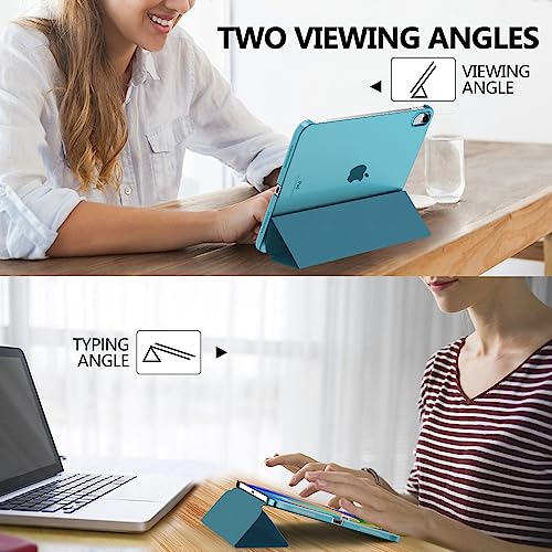 MoKo for iPad (A16) 11th Generation Case 11 Inch 2025,iPad 10th Generation Case 10.9 Inch 2022,Slim Stand Hard PC Translucent Back Shell Smart Cover,Support Touch ID,Auto Wake/Sleep, Peacock Teal Blue - Image 5