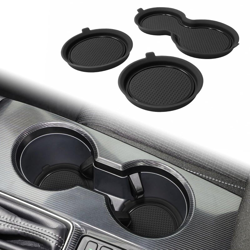 KENTUTO for Honda Civic Accessories 2022 2023 2024 2025 2026 Cup Holder Inserts 11th Gen Sedan Center Console Liner 3D Silicone Antidust Coaster Mat Pad Interior Decoration 3PCS Black Trim - Image 3