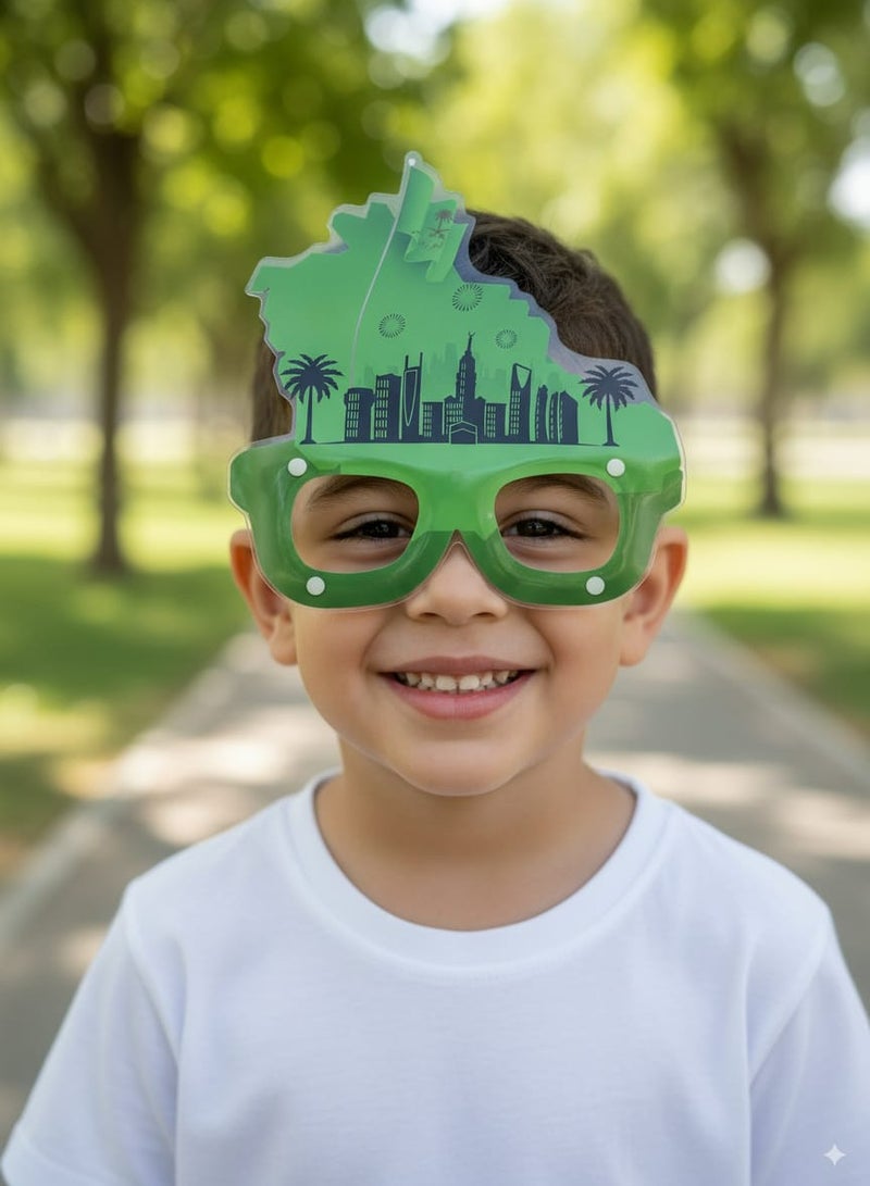 Saudi National Day Visor – KSA Map & Cityscape Celebration Mask - Image 1
