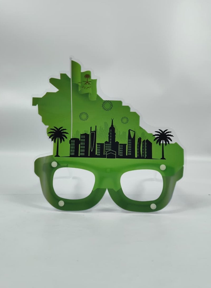 Saudi National Day Visor – KSA Map & Cityscape Celebration Mask - Image 3