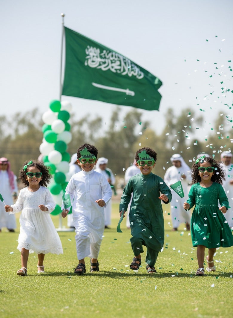 Saudi National Day Visor – KSA Map & Cityscape Celebration Mask - Image 2