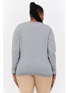 Nike Women Plus Size Fit Long Sleeve Outdoor Sweatshirt, Grey  - Image 3