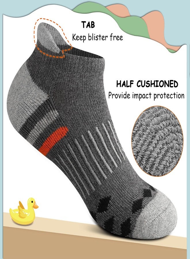 Comfoex 10 Pairs Boys Socks Ankle Athletic Socks For Big Little Kids Cotton Half Cushioned Socks - Image 3