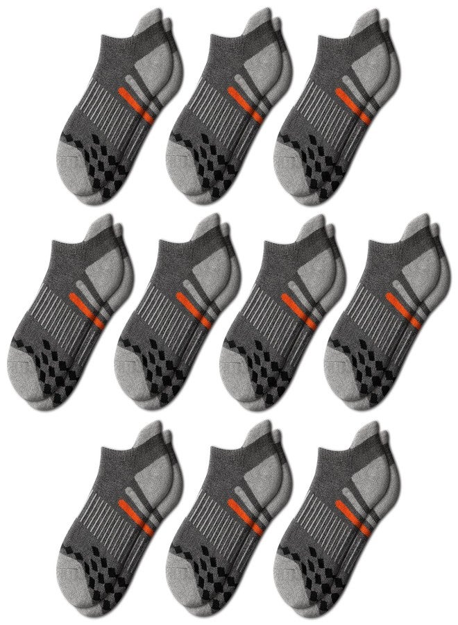 Comfoex 10 Pairs Boys Socks Ankle Athletic Socks For Big Little Kids Cotton Half Cushioned Socks - Image 1