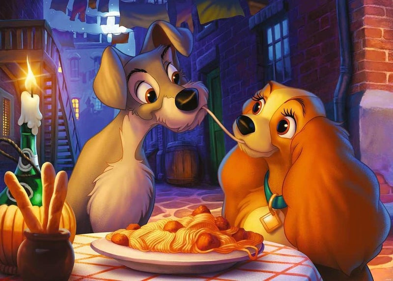 Ravensburger Disney Lady and The Tramp 1000 Piece Jigsaw Puzzle | Unique Softclick Technology | Vibrant, Glare-Free Imagery for Puzzle Enthusiasts - Image 2