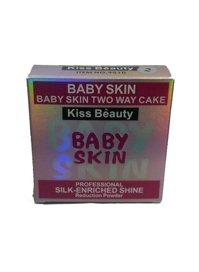 Kiss Beauty Professional Baby Skin Two Way Cake Silk Enriched Shine Reduction Powder 02 Beige 20 G  - Image 2
