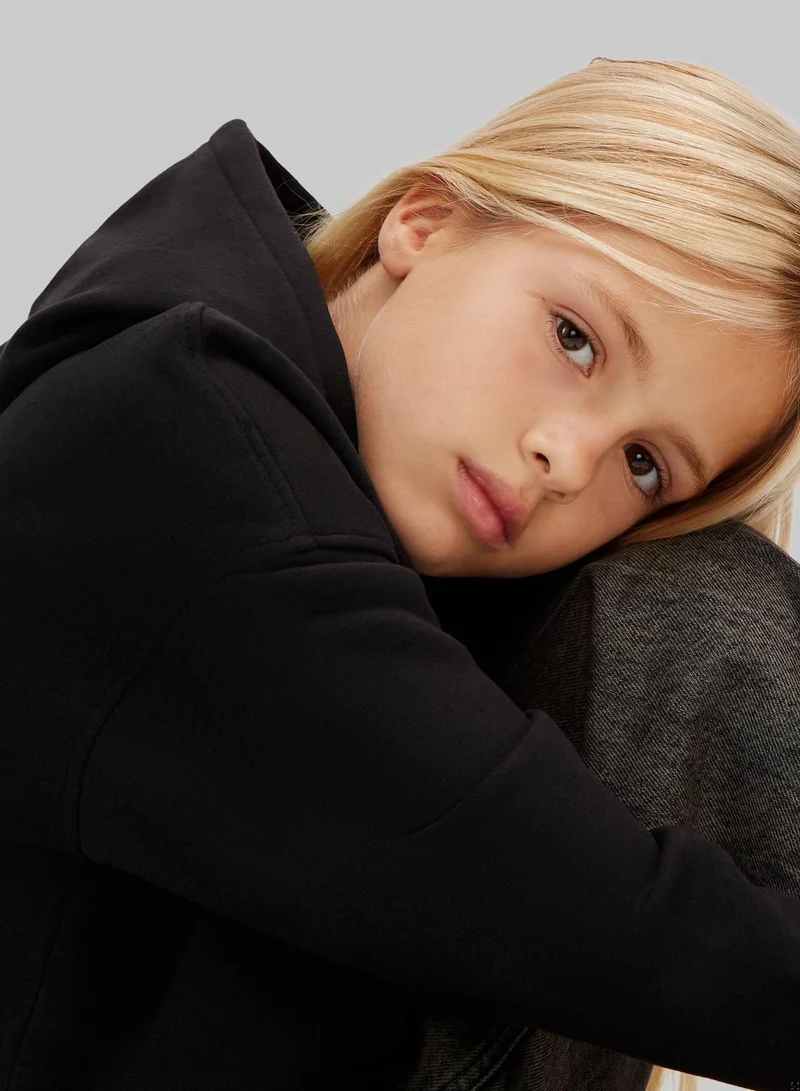 Calvin Klein Jeans Ck Black NYC Graphic Fleece Hoodie for Women | Best Price UAE