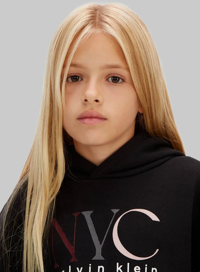 Calvin Klein Jeans Ck Black NYC Graphic Fleece Hoodie for Women | Best Price UAE