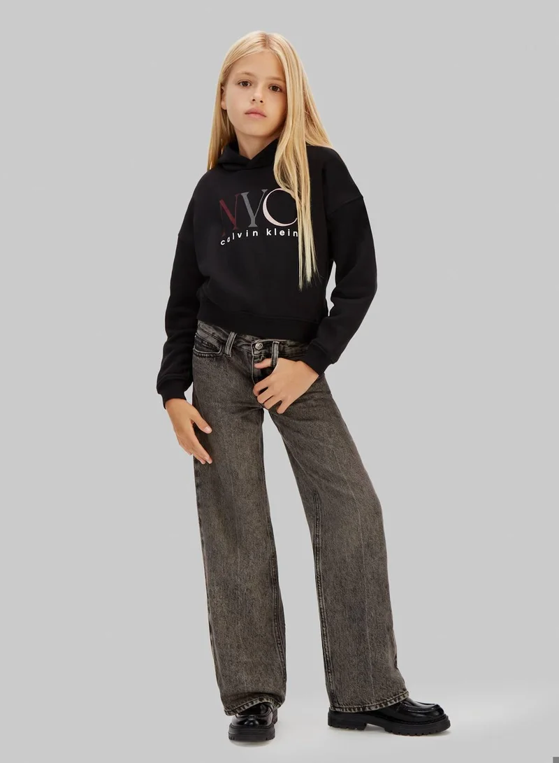 Calvin Klein Jeans Ck Black NYC Graphic Fleece Hoodie for Women | Best Price UAE