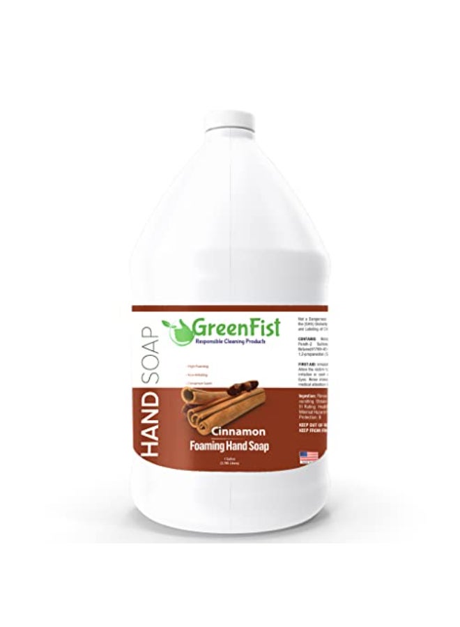 GreenFist Foaming Hand Soap Refills Cinnamon Scent Jug Foam Refill Made in USA 128 ounce 1 Gallon - Image 1