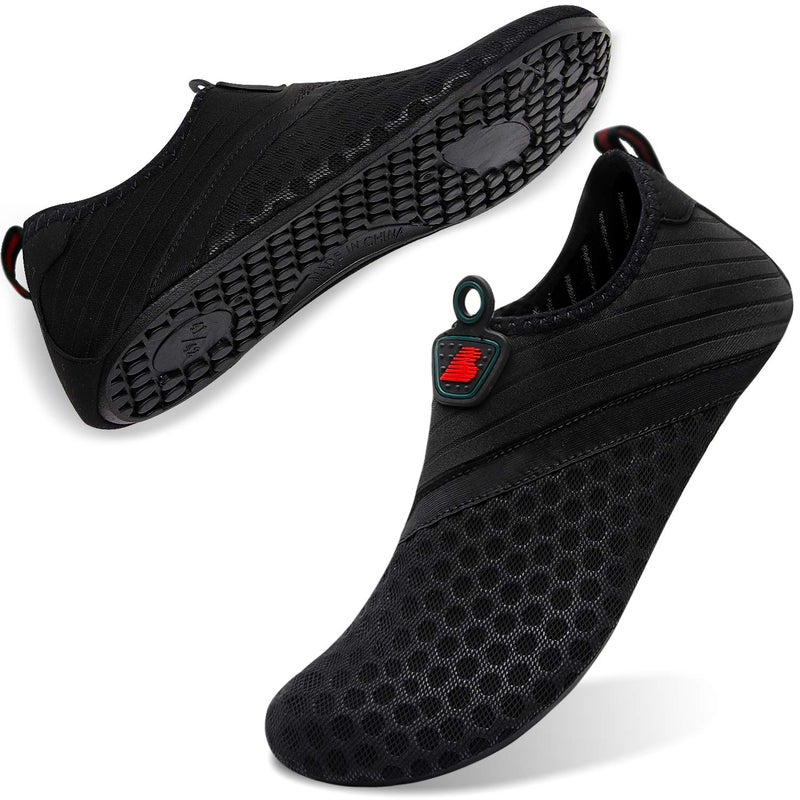 BARERUN Aqua Socks for Women Men Barefoot Swim Surf Beach Yoga Water Shoes Black 12-13 M US Men - Image 2