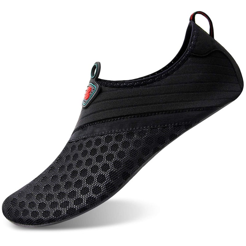 BARERUN Aqua Socks for Women Men Barefoot Swim Surf Beach Yoga Water Shoes Black 12-13 M US Men - Image 4