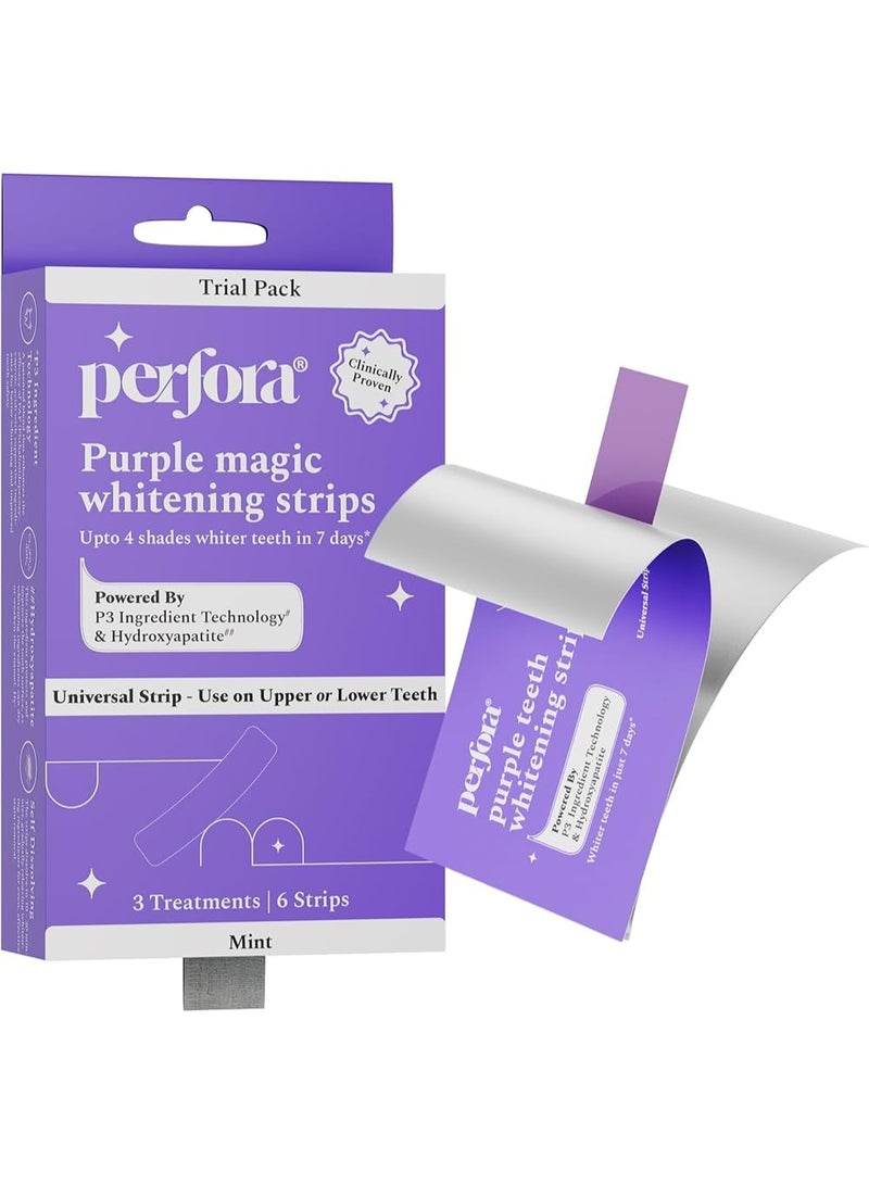 Perfora Teeth Whitening Powder 50g, Whitening Strips Pack of 3 & Purple Toothpaste 75g | Complete Whitening Routine | Enamel-Safe, Stain Removal, Fast & Effective Bright Smile Oral Care Kit - Image 2