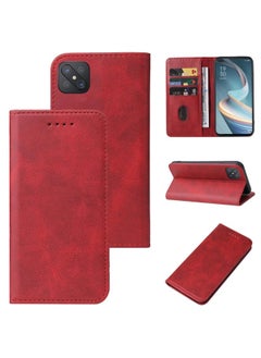 HuHa Case Cover For OPPO Reno4 Z 5G Magnetic Closure Leather Phone Case Red 