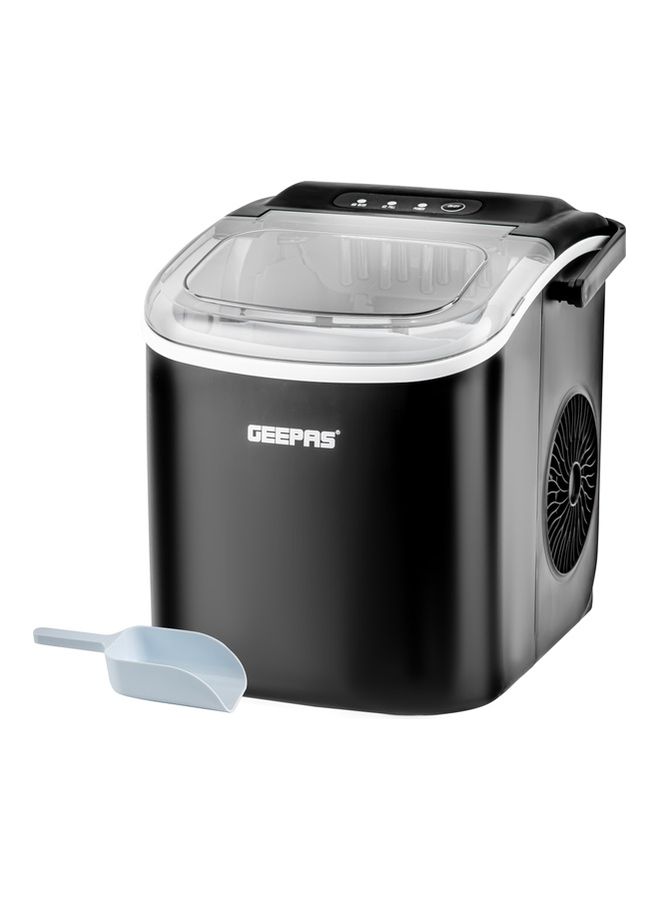 GEEPAS Portable Automatic Ice Maker 1.2 L Water Container Capacity, 0.6 KG Ice Container Capacity Produces 12 KG Ice per Day 100 W GIM63053UK Black - Image 1