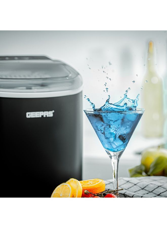 GEEPAS Portable Automatic Ice Maker 1.2 L Water Container Capacity, 0.6 KG Ice Container Capacity Produces 12 KG Ice per Day 100 W GIM63053UK Black - Image 4