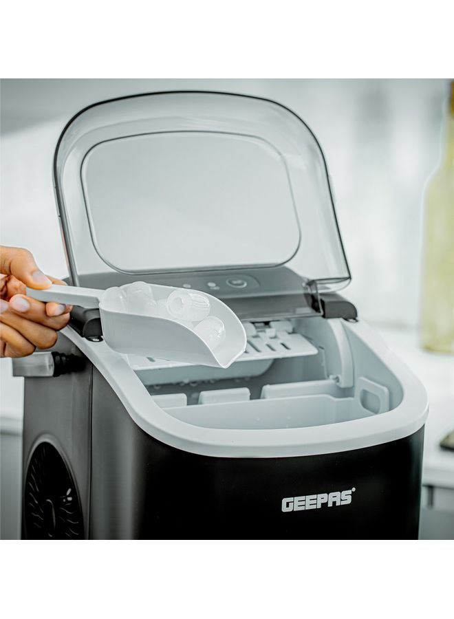 GEEPAS Portable Automatic Ice Maker 1.2 L Water Container Capacity, 0.6 KG Ice Container Capacity Produces 12 KG Ice per Day 100 W GIM63053UK Black - Image 3