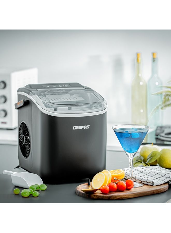 GEEPAS Portable Automatic Ice Maker 1.2 L Water Container Capacity, 0.6 KG Ice Container Capacity Produces 12 KG Ice per Day 100 W GIM63053UK Black - Image 5