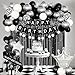 jenmir Black Silver Birthday Decorations for MenFringe Curtains Happy Birthday BannerRed balloonsCake Toppers for Boys - Image 2