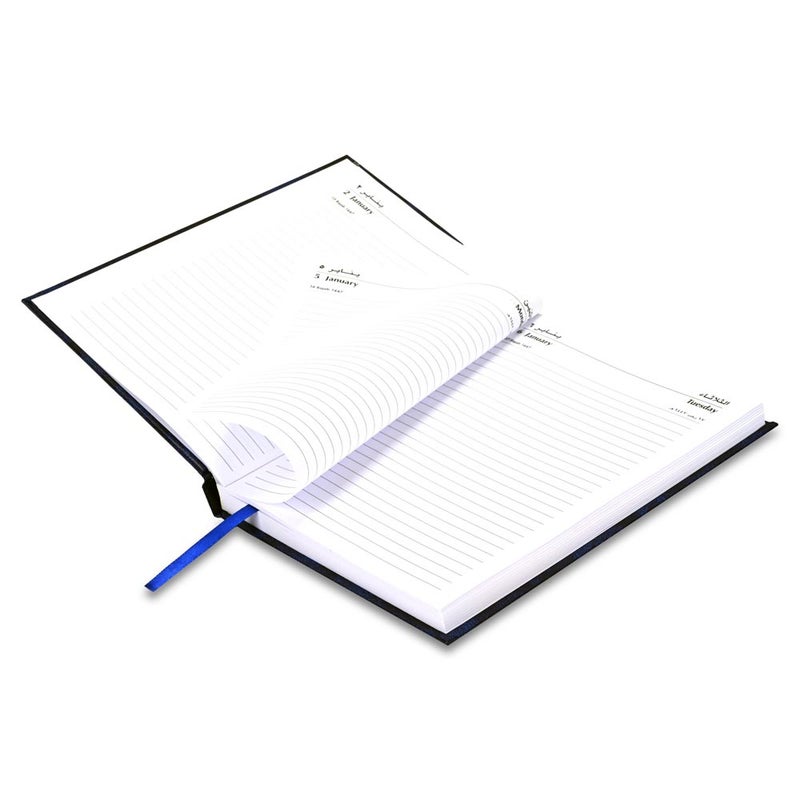 FIS 2026 Diary, A5 Size 148x210mm, 1 Side Padded Vinyl Cover, 1 Day a Page with Saturday & Sunday Combined, Arabic/English, 60gsm White Paper, Blue Cover-FSDI92AEN26BL - Image 4