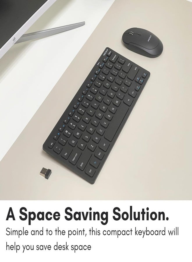 Macally Small Wireless Keyboard - 2.4G Ergonomic & Comfortable Mini Compact USB Keyboard Wireless for Laptop or Windows Computer PC, Tablet, TV - Image 2