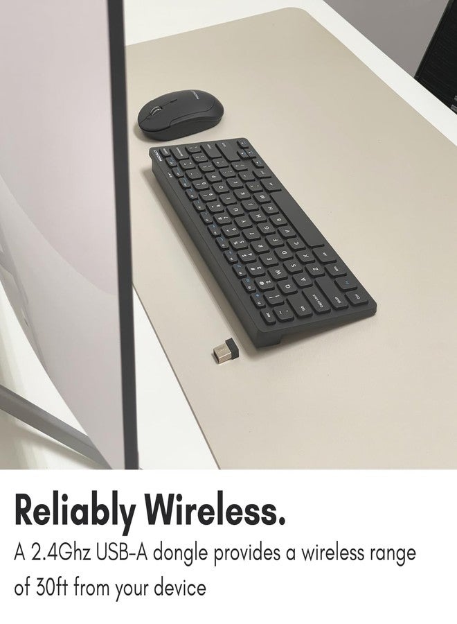 Macally Small Wireless Keyboard - 2.4G Ergonomic & Comfortable Mini Compact USB Keyboard Wireless for Laptop or Windows Computer PC, Tablet, TV - Image 3