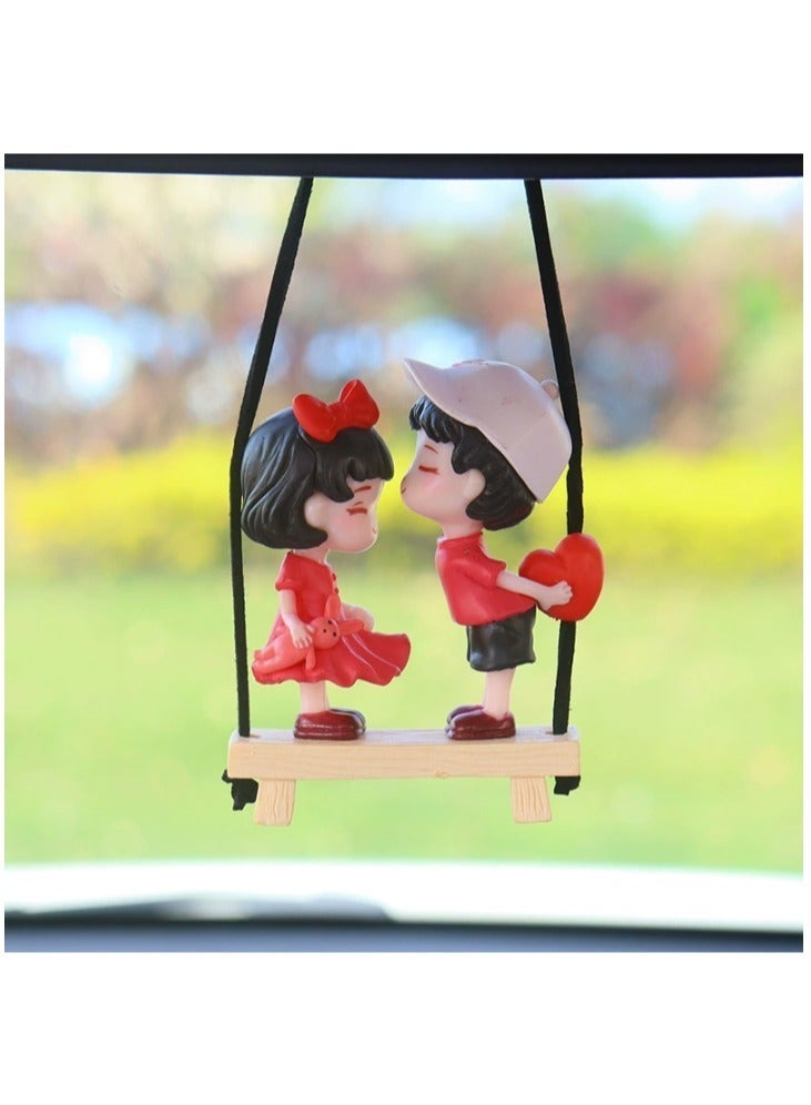 Sisily Couple Cute Ornaments for Car, Car Decoration Cute Cartoon Couples Action, Cartoon Car Dashboard Decorations, Cute Lovely Kiss - Image 3