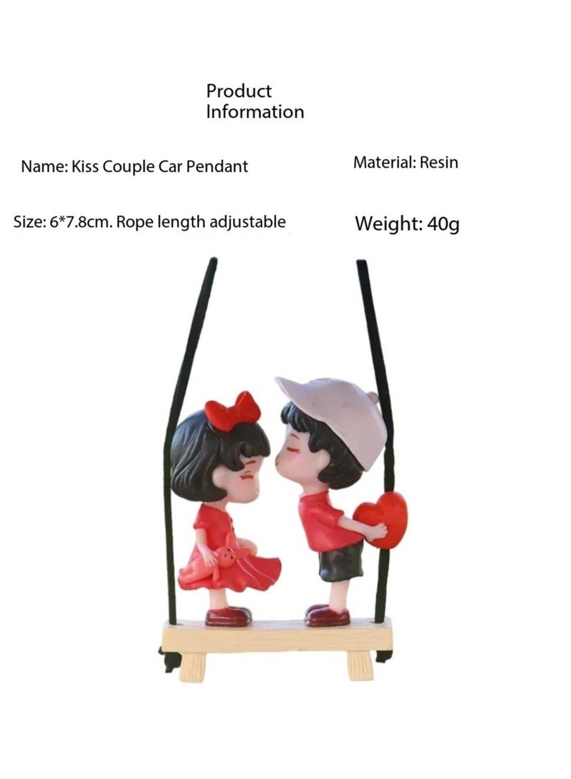 Sisily Couple Cute Ornaments for Car, Car Decoration Cute Cartoon Couples Action, Cartoon Car Dashboard Decorations, Cute Lovely Kiss - Image 2