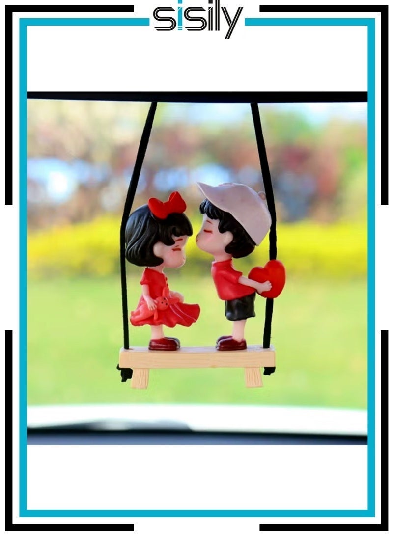 Sisily Couple Cute Ornaments for Car, Car Decoration Cute Cartoon Couples Action, Cartoon Car Dashboard Decorations, Cute Lovely Kiss - Image 3
