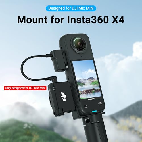 CYNOVA Insta 360 X4 DJI Mic Mini Mount, Invisible Mic Bracket for Insta360 X4 Accessories, Compatible with Insta360 X4 / X3（with 3.5mm Audio Cable） - Image 2