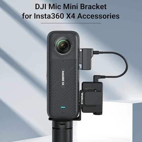 CYNOVA Insta 360 X4 DJI Mic Mini Mount, Invisible Mic Bracket for Insta360 X4 Accessories, Compatible with Insta360 X4 / X3（with 3.5mm Audio Cable） - Image 4