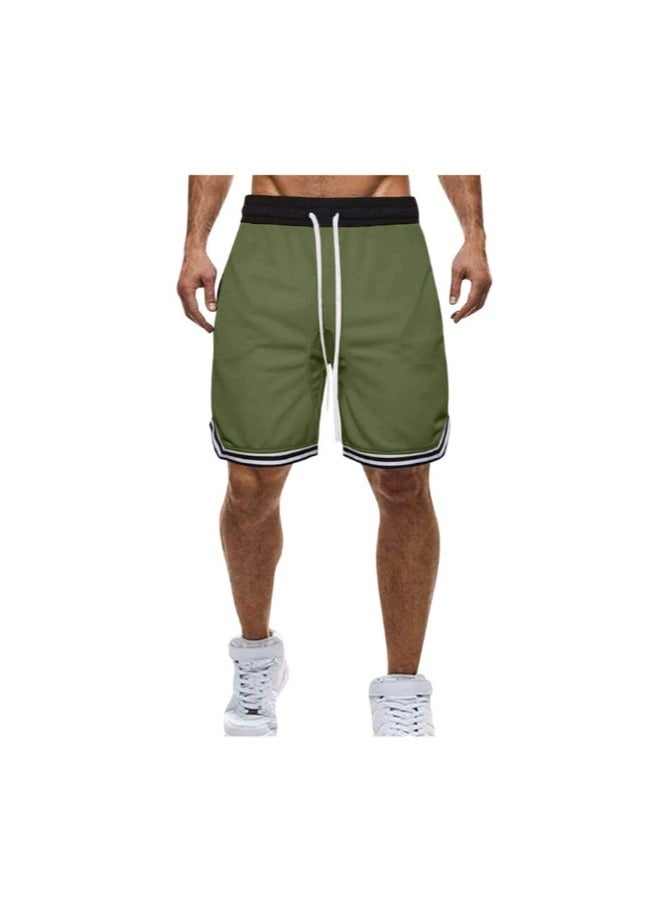 general Plus Size Casual Men Striped Basketball Shorts Summer Drawstring Sports Pants - Image 1