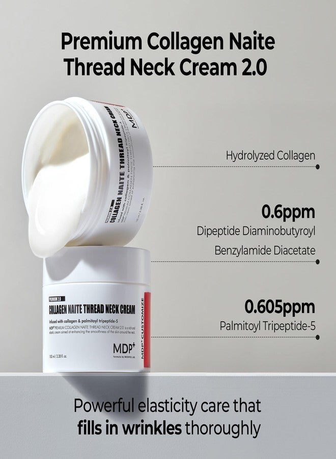 MDP+ PREMIUM COLLAGEN NAITE THREAD NECK CREAM 2.0, Skin Tightening, Firming, 3.38oz/100ml, Anti-aging, Moisturizer Face Cream, Neck & Décolleté Wrinkles, Soft Smooth Skin - Image 2