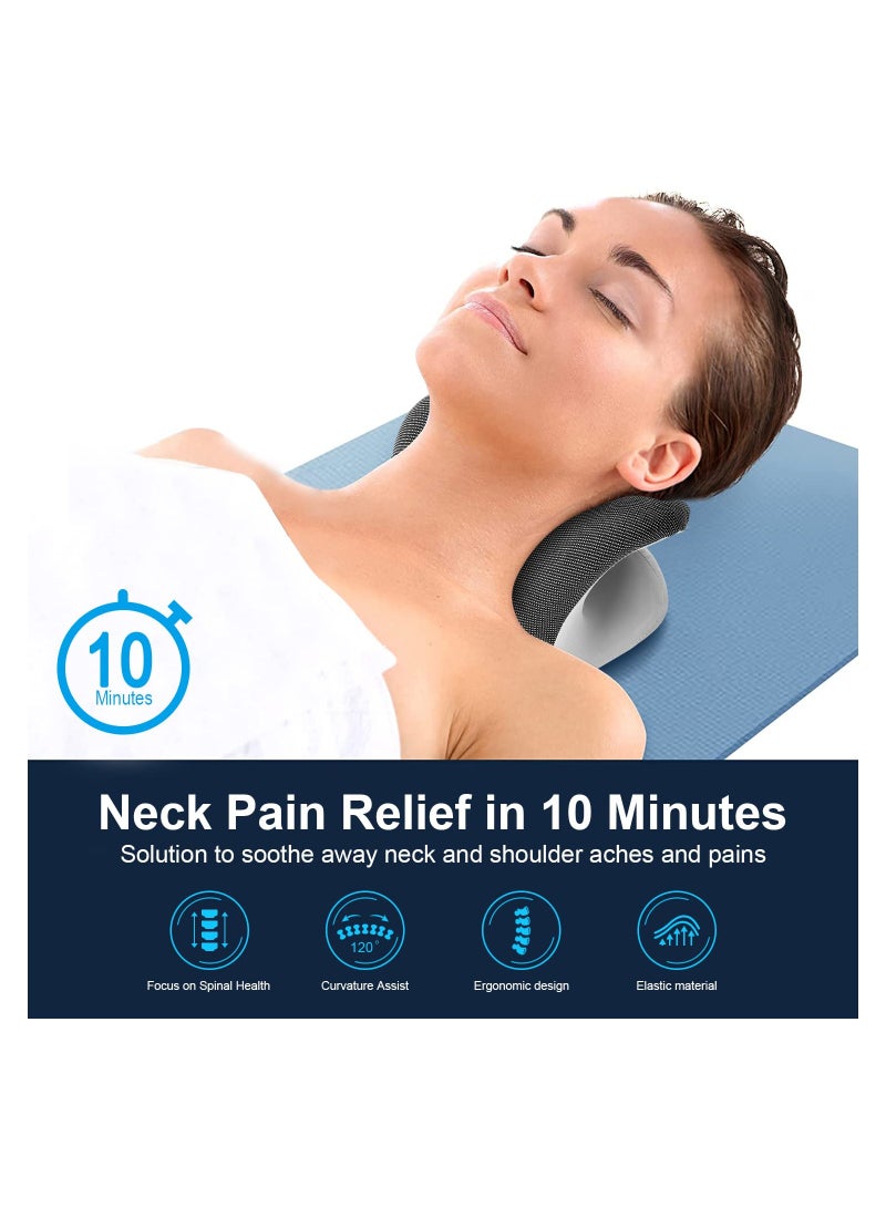 SYOSI Heated Neck Stretcher with Magnetic Therapy Pillowcase, Neck and Shoulder Relaxer Pillows, Cervical Traction Device for Relieve TMJ Headache Muscle Tension Spine Alignment - Image 5