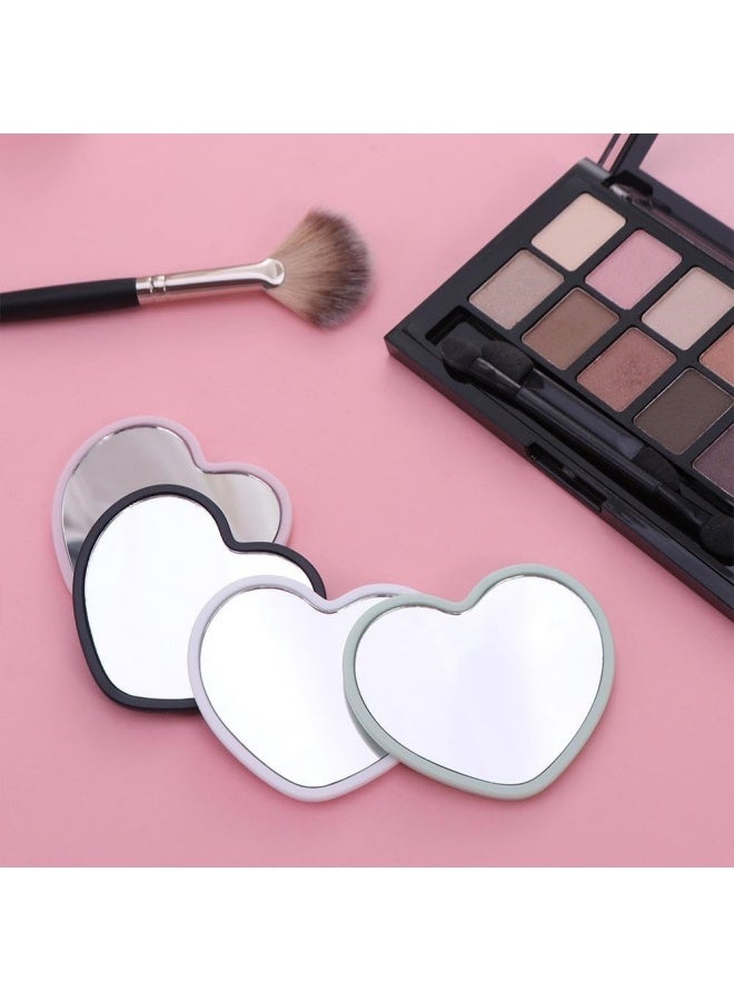 Mini Heart-Shaped Makeup Mirror, Portable Travel Makeup Mirror Cosmetic Mirror Compact Hand Mirrors for Women（4 PCS） - Image 5