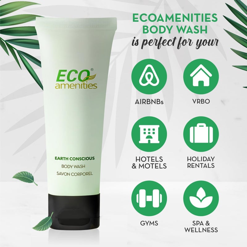 ECO amenities Body Wash Tubes - Leak-Proof Travel Toiletries - Bulk Body Wash & Hotel Soap - Natural Shower Gel & Liquid Soap - 1 fl oz, Pack of 72, Green Tea - Image 3