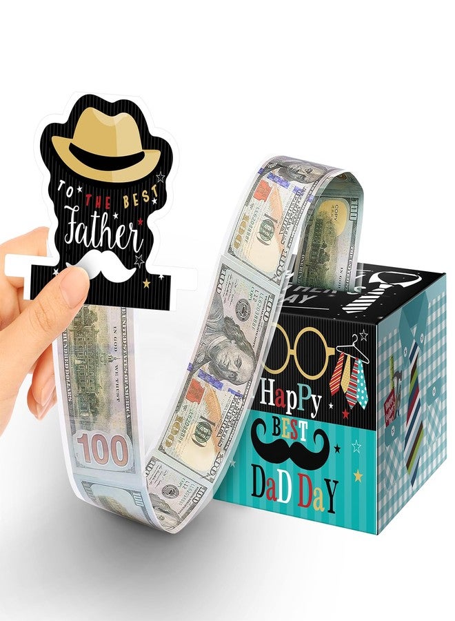 Linelglobal Father's Day Gift Box for Cash Gift, Pull Put Money Box, Surprise Cash Holder for Dad - Blue - Image 1