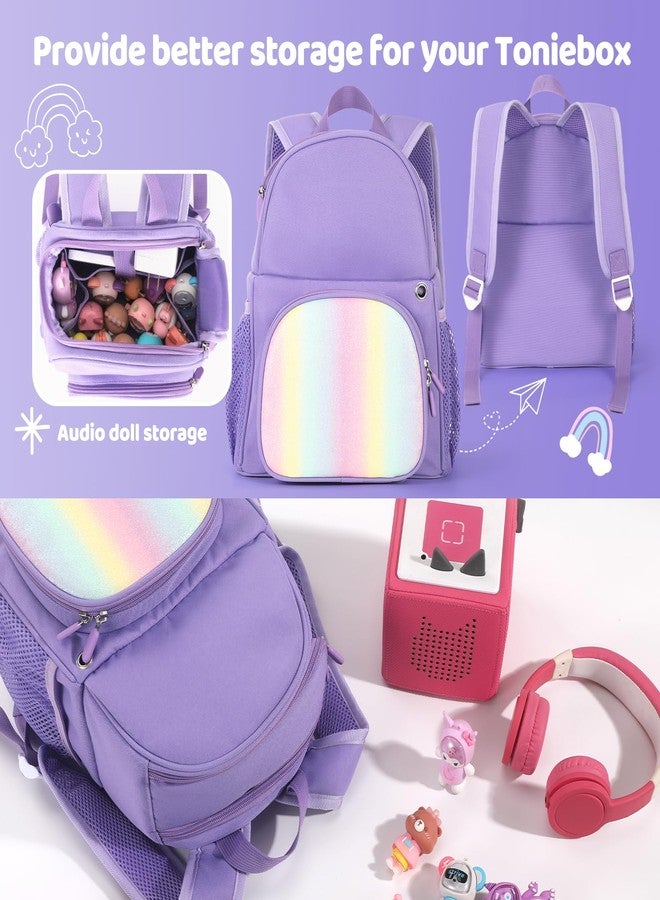 OUKNAK Storage Backpack for Toniebox, Carrying Bag for Audio Player Starter Set and Tonie Figurines & Headphone (Purple) - Image 3
