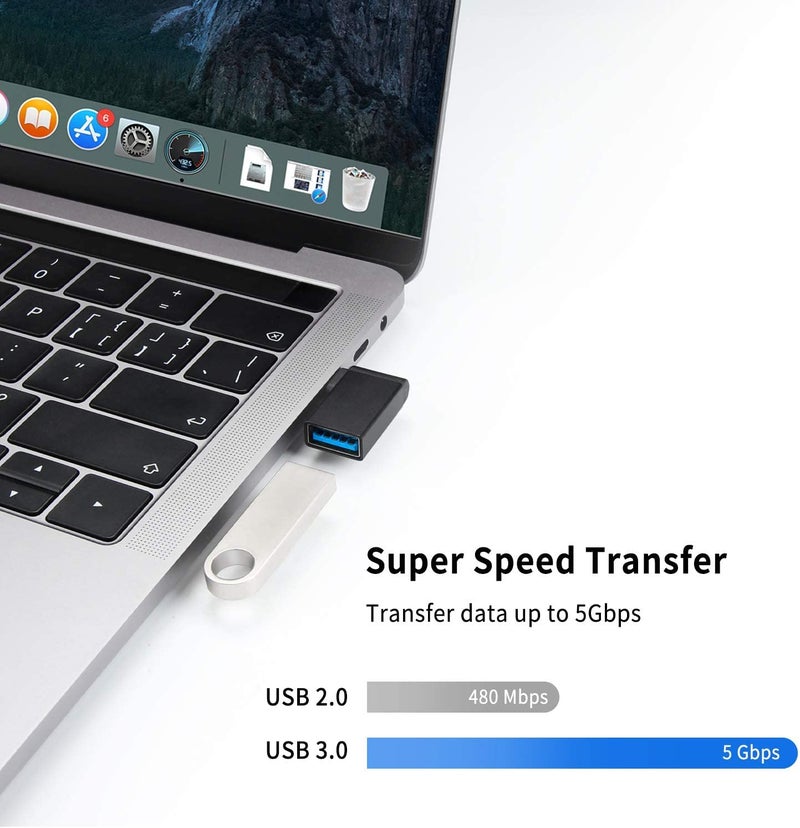 UseBean Right Angle USB C to USB Adapter(3-Pack), 90 Degree Type C Male to USB 3.0 Female Converter,Thunderbolt 3 OTG Connector for MacBook Pro/Air, iPhone 15 Pro Max,Galaxy S24/S23/S22 - Image 3