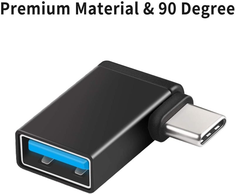 UseBean Right Angle USB C to USB Adapter(3-Pack), 90 Degree Type C Male to USB 3.0 Female Converter,Thunderbolt 3 OTG Connector for MacBook Pro/Air, iPhone 15 Pro Max,Galaxy S24/S23/S22 - Image 2
