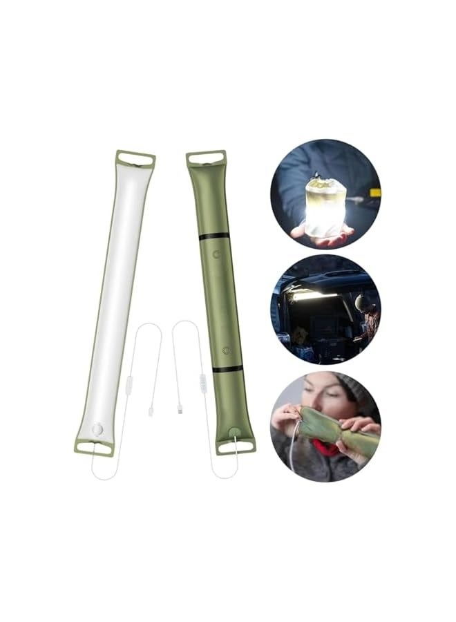 erorex Foldable Handheld USB Tent LED Tube Camping Light Inflatable Camping Light Hanging Magnetic Suction Waterproof, Dimmable Brightness, Portable Outdoor Lamp for Camping, Hiking, Travel GREEN - Image 2