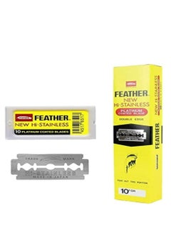 Feather Blades Platinum coated Feather Double Edge Razor De Barber Shop 200 Piece  - Image 1