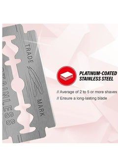 Feather Blades Platinum coated Feather Double Edge Razor De Barber Shop 200 Piece  - Image 5