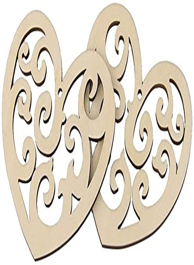 Cliths 3mm Thick Wooden Heart Shaped Wooden Hanging Ornament Decoration with String Heart Design Shapes for Wall Decorative Embellishments (Pack of 10) - Image 4