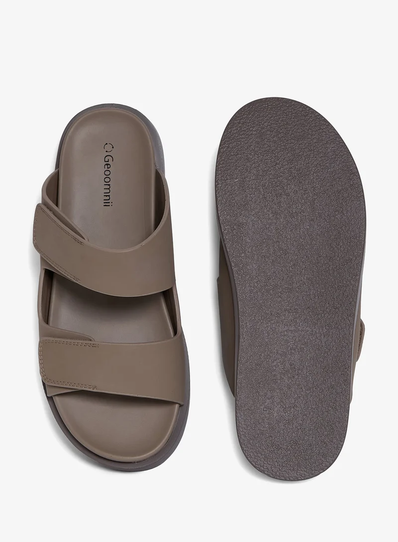 Geoomnii BROWN Geoomnii Men’s Arabic Sandals – Comfortable Casual Leather Slide Sandals for Everyday Wear for Men | Best Price UAE
