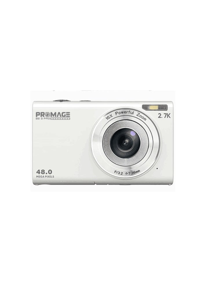 برو ميج - كاميرا رقمية PROMAGE 4K PC105 - 48 ميجابكسل، تكبير 16x، شاشة 2.7 بوصة، ضبط تلقائي للصورة، إضاءة LED، دعم بطاقة SD - Image 1
