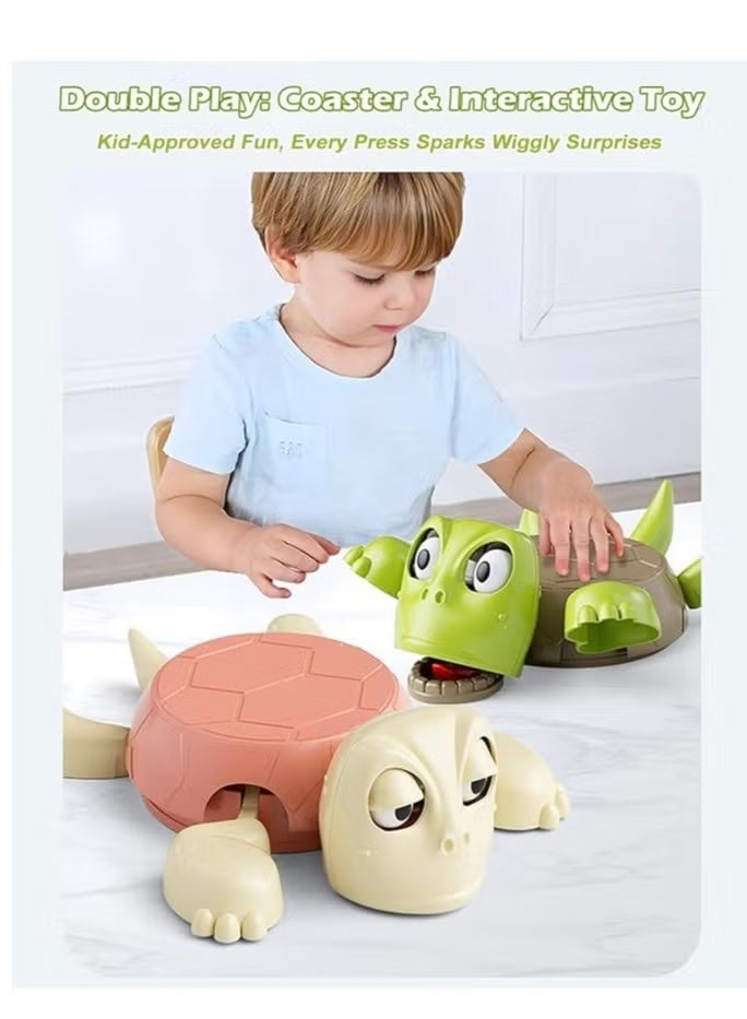 Chabeia Interesting Turtle Coaster, Open-Eyed Turtle Tea Coaster 3D-printed cup holder with liftable arms and expressive face For desks, tables, and home bars Heat resistant, non-slip, stylish, cute（Green） - Image 4