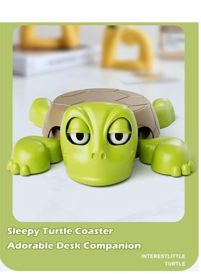 Chabeia Interesting Turtle Coaster, Open-Eyed Turtle Tea Coaster 3D-printed cup holder with liftable arms and expressive face For desks, tables, and home bars Heat resistant, non-slip, stylish, cute（Green） - Image 2