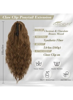 Brown Ponytail Extension 18 In Claw Clip Ponytail Hair Extensions For Women Curly Wavy Multi Layered Synthetic Clip In Ponytail Fake Pony Tail Hairpieces Girls Daily Party Light Brown - pzsku/Z8383D958279886543999Z/45/_/1719064889/a3d5275f-2ee0-4050-b9a5-b711784da2e6